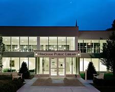 Hingham Public Library at night